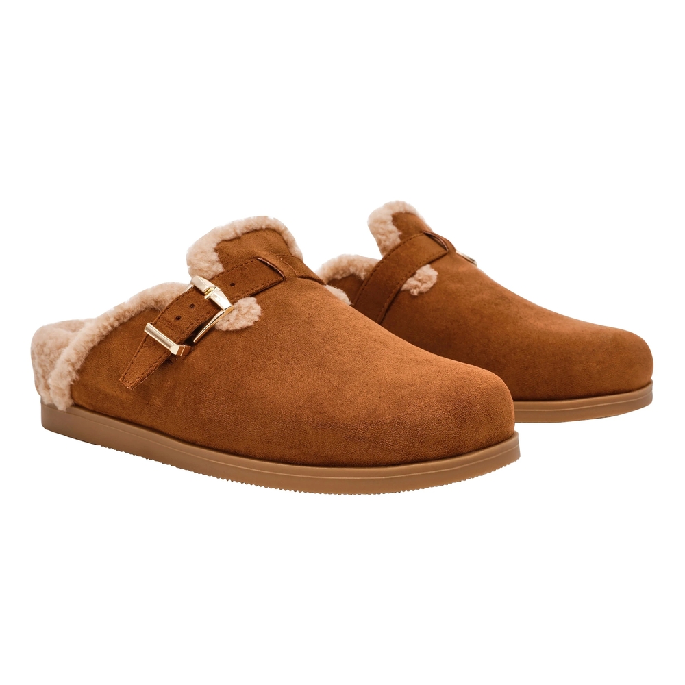 DV by Dolce Vita Women's Anina Cozy Cognac Slip-On Clogs with Buckle Size 7 - Picture 2 of 10